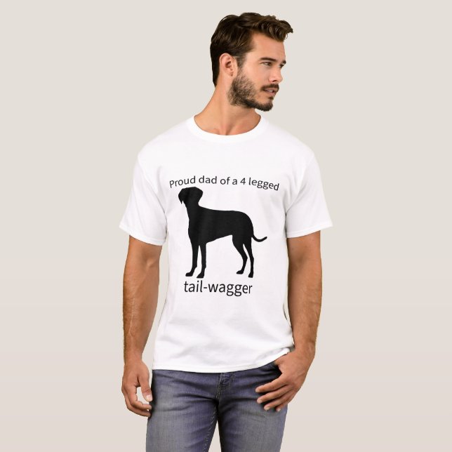 Camiseta Pai orgulhoso de um punhal de cauda de 4 pernas (Frente Completa)