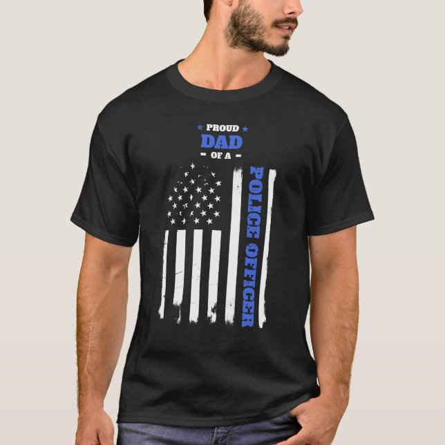 Camiseta Pai orgulhoso de uma bandeira afligida agente da (Frente)