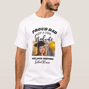 Camiseta Pai orgulhoso de uma foto personalizada branca do 
