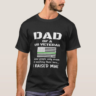 Camiseta Pai Orgulhoso De Uma Linha Verde Fina Militar Vete