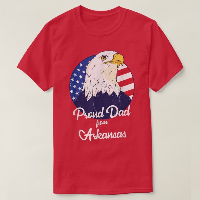 Camiseta Pai Orgulhoso Do Dia de os pais Feliz De Arkansas (Frente do Design)