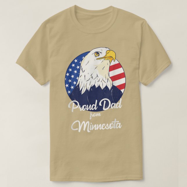 Camiseta Pai Orgulhoso Do Dia de os pais Feliz De Minnesota (Frente do Design)