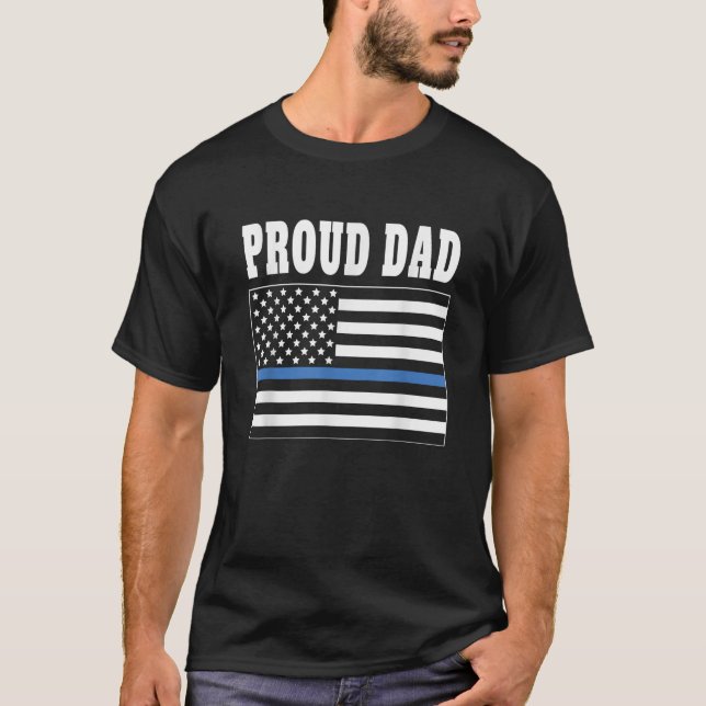 Camiseta Pai Orgulhoso do Policial Polícia T Shir (Frente)
