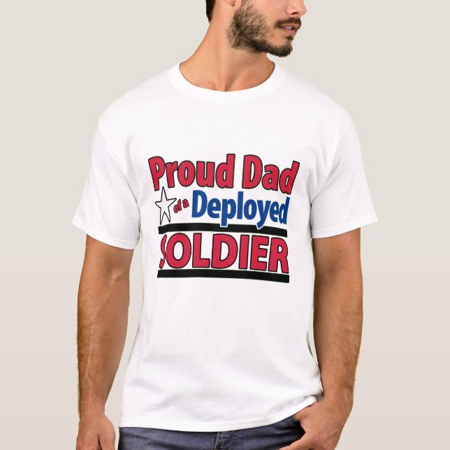 Camiseta Pai orgulhoso feito sob encomenda de um soldado (Frente)