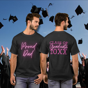 Camiseta Pai Orgulhoso Graduado Neon Rosa