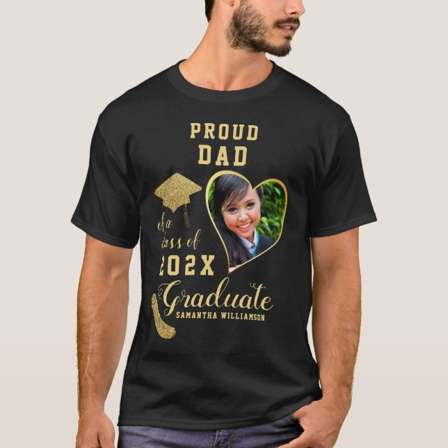 Camiseta Pai orgulhoso personalizado de uma classe de Forma (Frente)