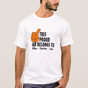 Camiseta Pai orgulhoso pertence a (NOMES), Pai personalizad