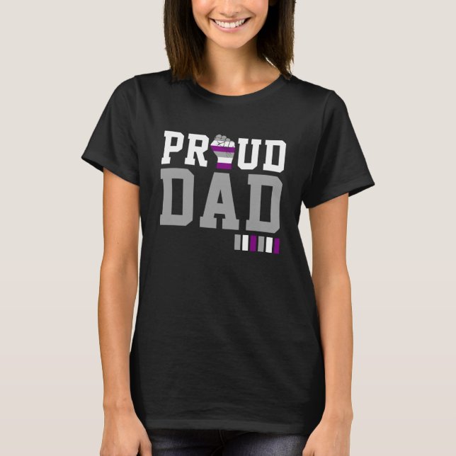 Camiseta Pai orgulhoso Sinalizador de Orgulho Asexual Dia d (Frente)