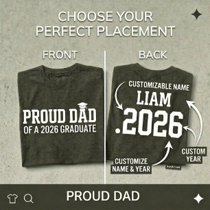 Camiseta PAI ORGULHOSO • Turma de 2026 Formatura Personaliz
