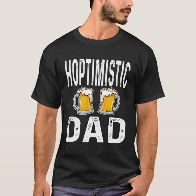 Camiseta Pai otimista Padre Funny Beer Lover Drinker Ho (Frente)