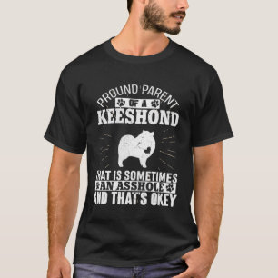 Camiseta Pai ou Mãe de Cão Keeshond para Homens Mulheres Pa