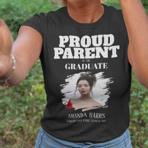 Camiseta Pai ou Mãe Moderno do Graduado T-Shirt com Foto
