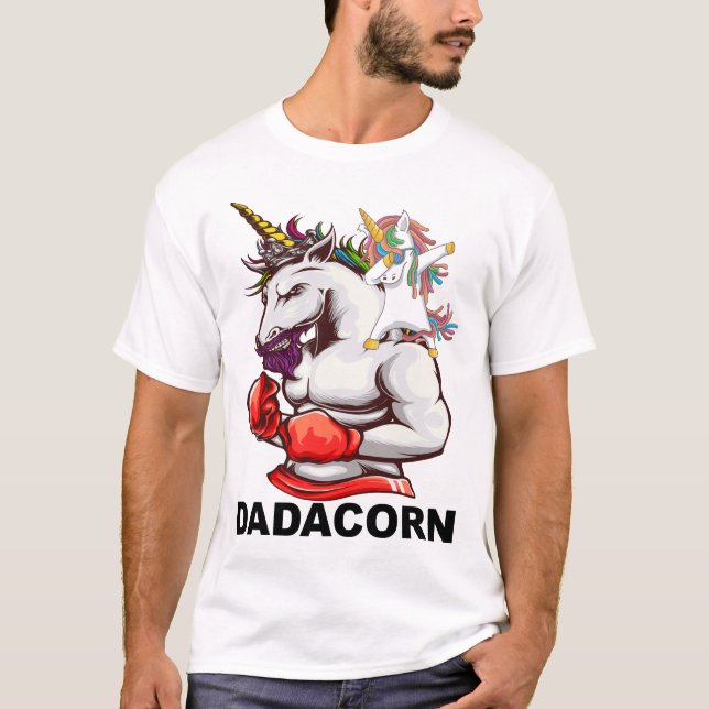 Camiseta Pai Padre Dadacorn Unicorn Homens de Aniversário (Frente)