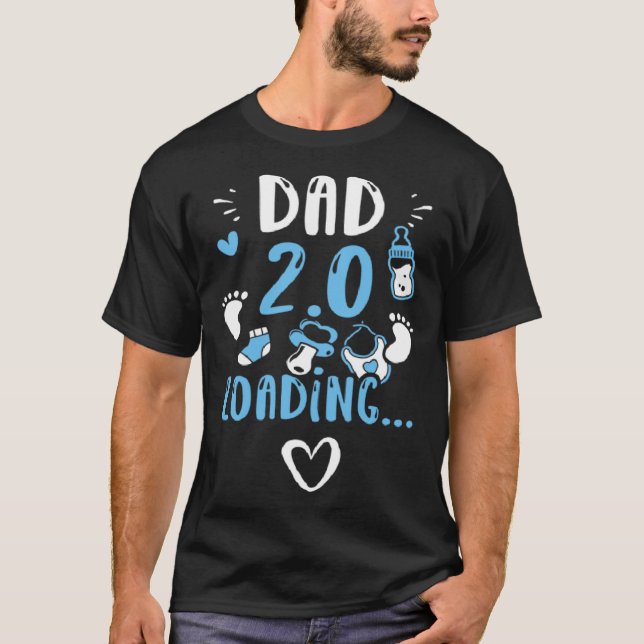 Camiseta Pai Pai 2 0 Carga de dizeres de bebês (Frente)