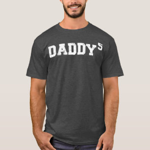 Camiseta Pai pai 5º 5 de dia de os pais de cinco crianças