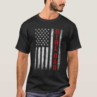 Camiseta Pai Pai De Garotas EUA Bandeira Dia dos Pais