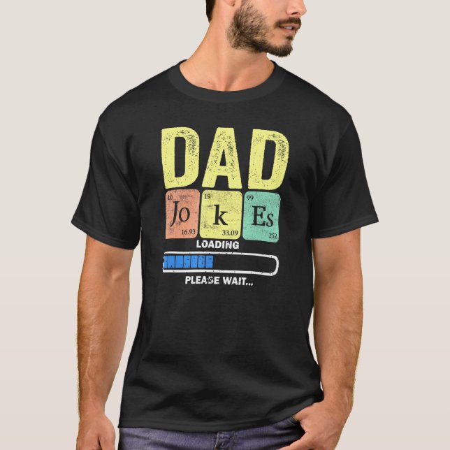 Camiseta Pai Pai Piadas Carregando Periodicamente 2 (Frente)