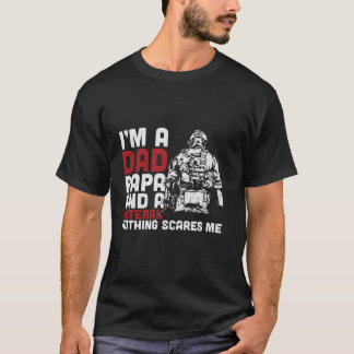 Camiseta Pai Papá E Um Veterano Nada Me Assusta Pais D