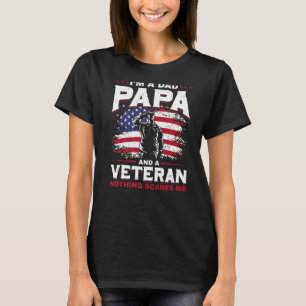 Camiseta Pai Papa US Veterano Pai Patriótico Soldado