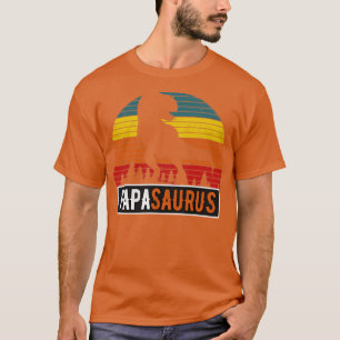 Camiseta Pai PapaSaurus TRex Dinossauro Retro Pai