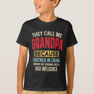 Camiseta Pai&#; Parceiro do Avô no Dia da Criminalidade Eng