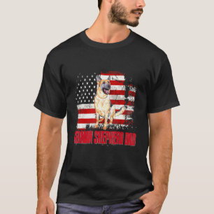 Camiseta Pai Pastor Alemão Bandeira Americana 4 de Julho Ca