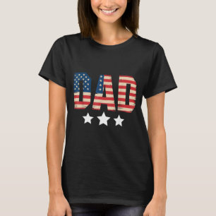 Camiseta Pai Patriótico Americano Dia dos Pais Bandeira Ame