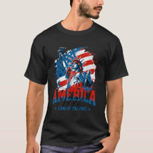 Camiseta Pai Patriótico da Liberdade Mãe 4 de julho, Estátu