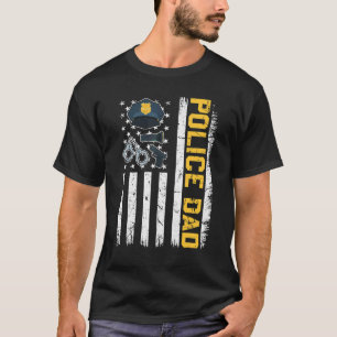 Camiseta Pai Patriótico da Polícia de Bandeira dos Estados