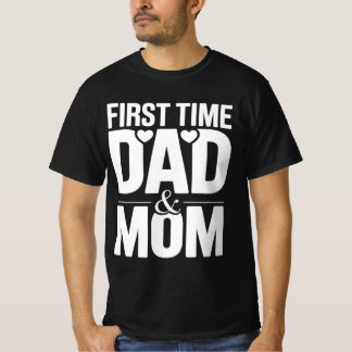 Camiseta pai pela primeira vez e mãe