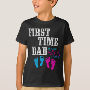 Camiseta Pai pela Primeira Vez, Papai de Gêmeos Bg, Dia dos