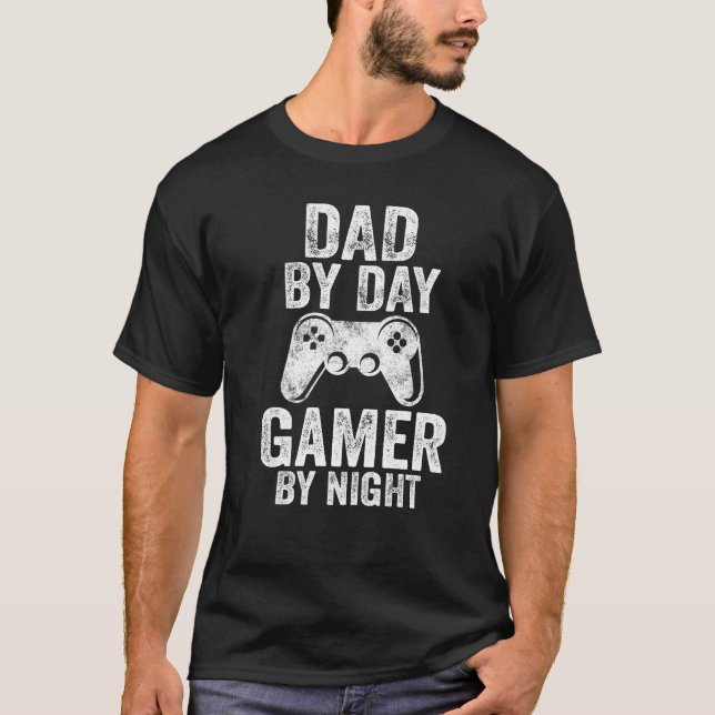 Camiseta Pai pelo Gamer do dia pelo jogo do vídeo dos (Frente)