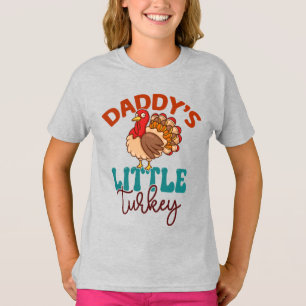 Camiseta Pai Pequena Turquia Cai no outono, Ação de Graças