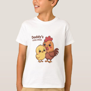 Camiseta Pai pequeno - Design de galinha giratória