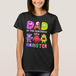 Camiseta Pai Pequeno Monstro Família de primeiros aniversar