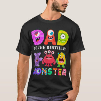 Camiseta Pai Pequeno Monstro Família de primeiros aniversar