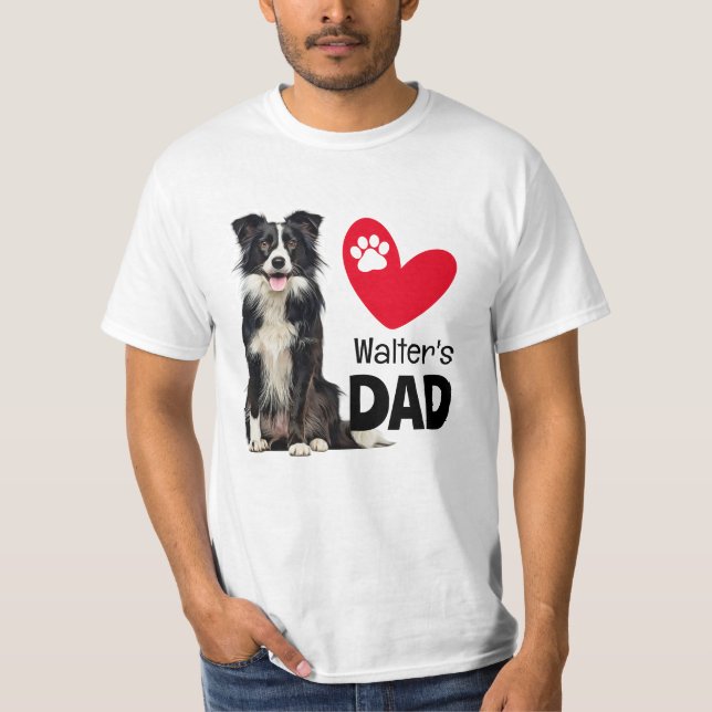 Camiseta Pai Personalizado de Collie de Borda (Frente)