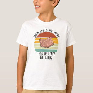 Camiseta Pai PERSONALIZADO Me Ama Mais Do Que Ele Adora Ler