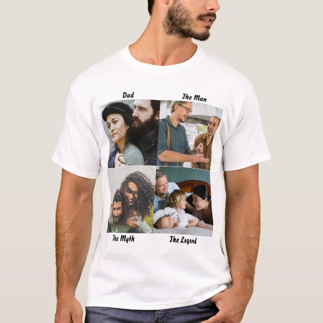 Camiseta Pai Personalizado O Homem O Mito A Legenda 4 Foto (Frente)