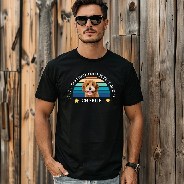 Camiseta Pai Personalizado Pet Photo Dog (Just A Dog Dad And His Buddy)