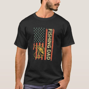 Camiseta Pai Pescador Bandeira Americana Dia dos Pais 4 de