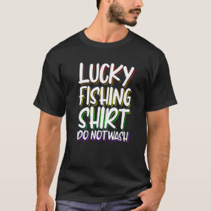 Camiseta Pai Pescador de Pesca Sortudo Não Lavar a Cana de