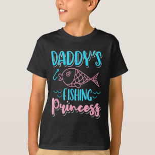 Camiseta Pai Pescador e Citação de Filha Papai Princesa da