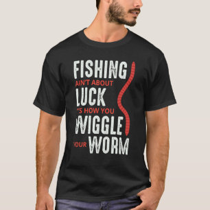 Camiseta Pai Pescador Minhoca Atividade de Hobby ao Ar Livr