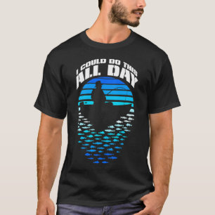 Camiseta Pai Pescador O Dia Todo Pescando Engraçado Vintage