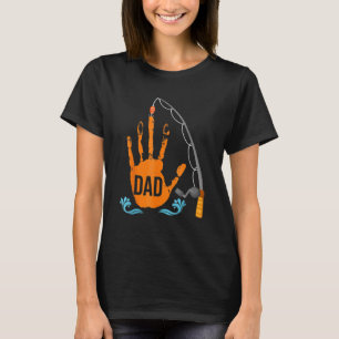 Camiseta Pai Pescando  Arte de Impressão de Mão Dia dos Pai