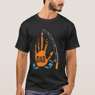 Camiseta Pai Pescando  Arte de Impressão de Mão Dia dos Pai