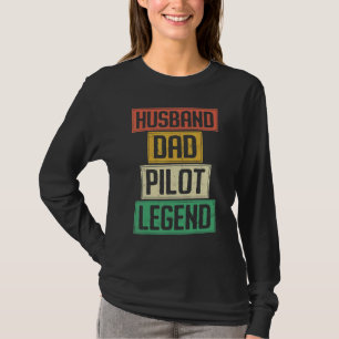 Camiseta Pai-piloto de avião Padre Vintage Retro Husband Da