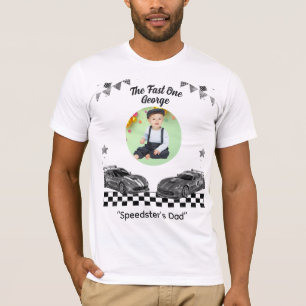 Camiseta Pai Piloto de Carro de Corrida Vermelho e Preto Ve