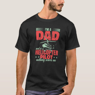 Camiseta Pai Piloto de Homens de Helicóptero de Aviação